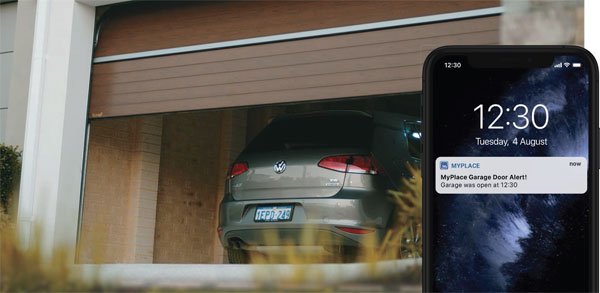 MyGarage being used to close a garage from a smart phone