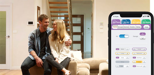 Couple using the MyPlace Dimming function
