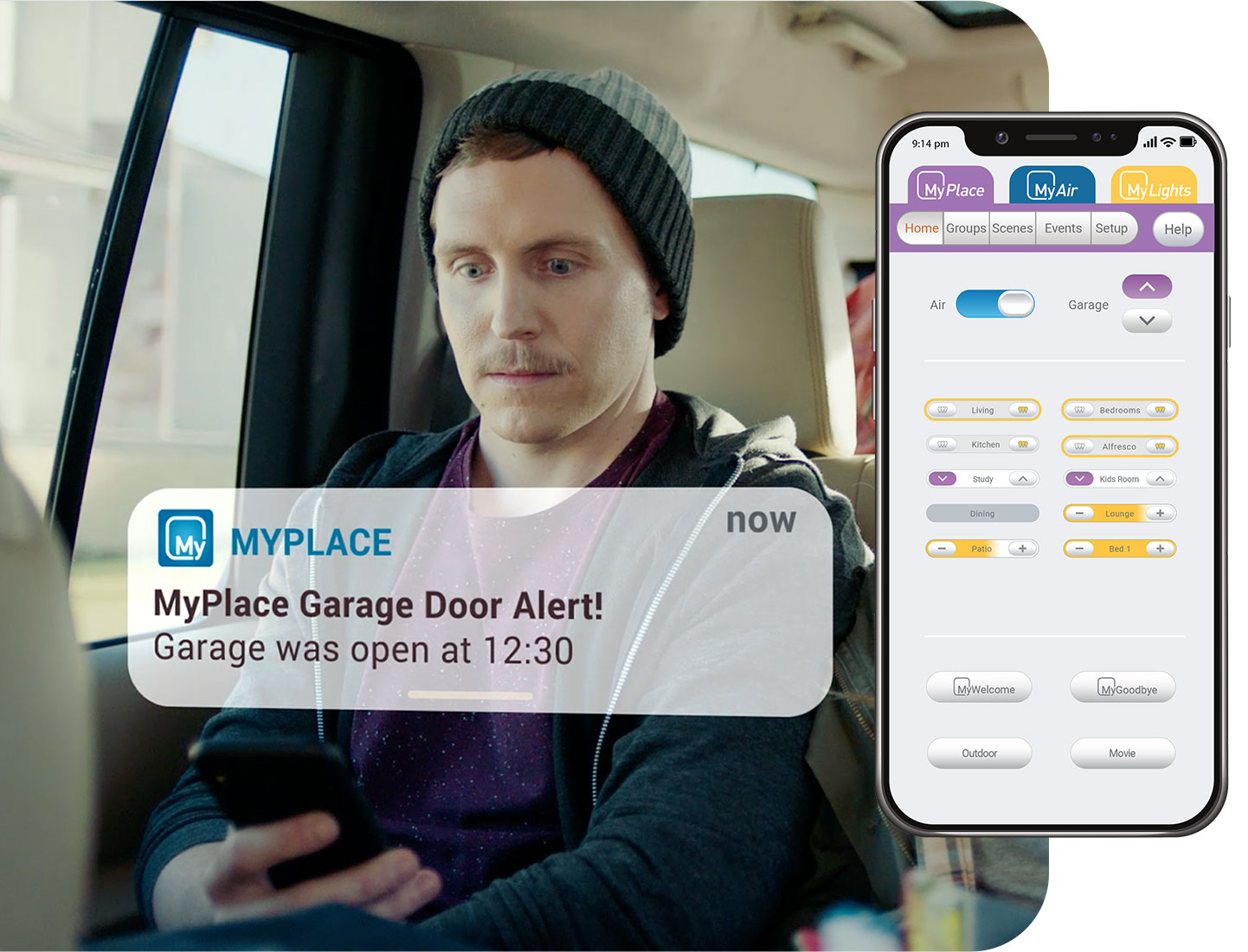Shocked man receives notification he left his garage door open